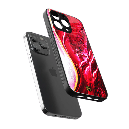 magical pink liquid marble back phone cover | glass case for iphone 16 pro