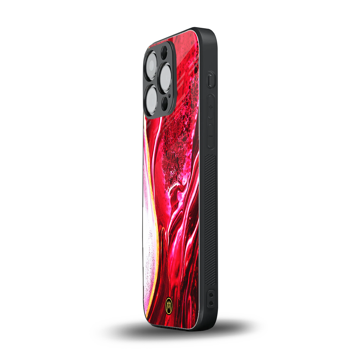 magical pink liquid marble back phone cover | glass case for iphone 16 pro