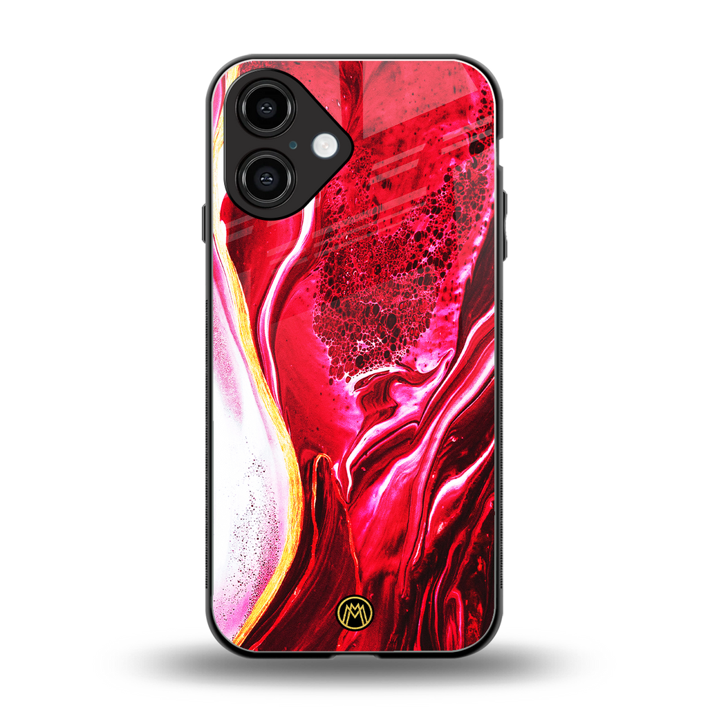 magical pink liquid marble back phone cover | glass case for iphone 16
