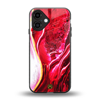 magical pink liquid marble back phone cover | glass case for iphone 16