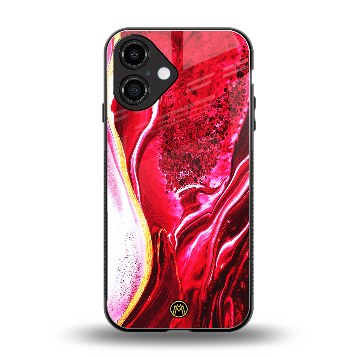 magical pink liquid marble back phone cover | glass case for iphone 16