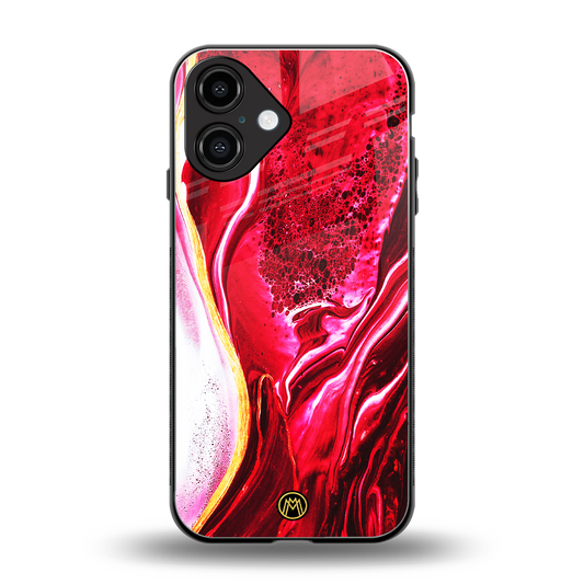 magical pink liquid marble back phone cover | glass case for iphone 16