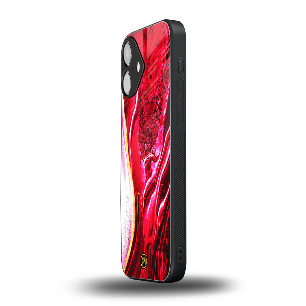 magical pink liquid marble back phone cover | glass case for iphone 16