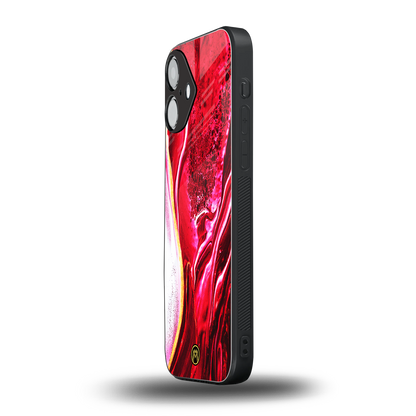 magical pink liquid marble back phone cover | glass case for iphone 16