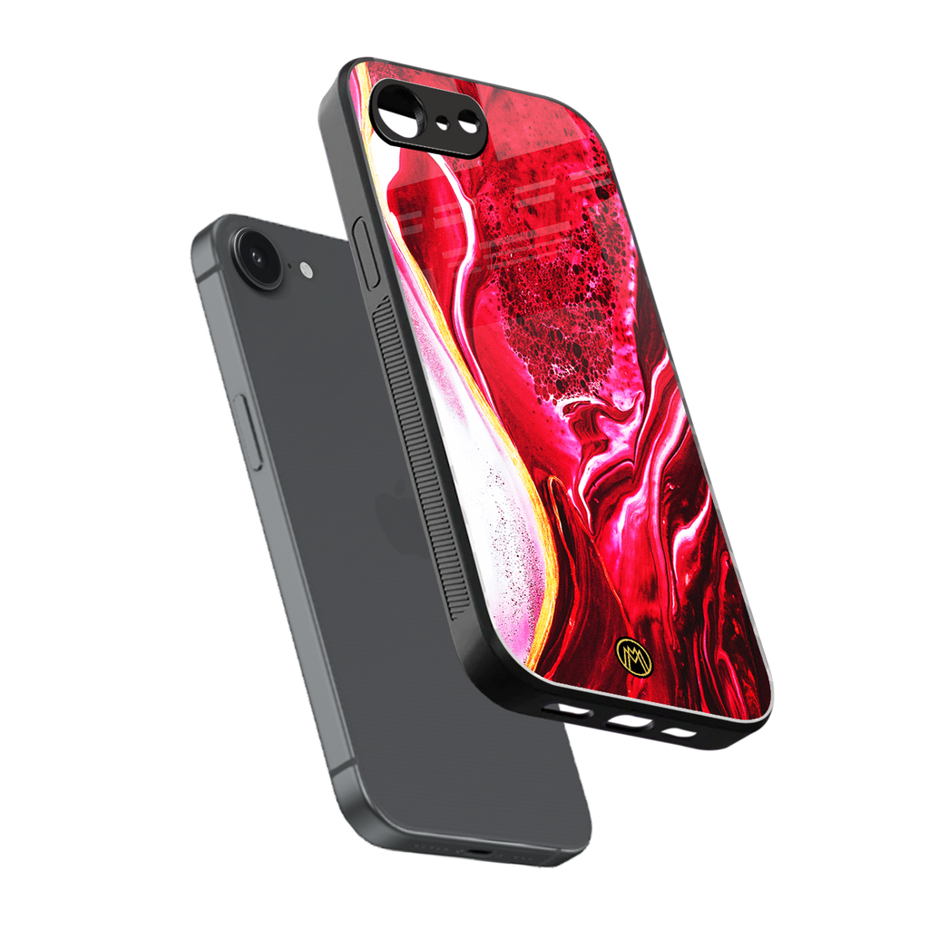 magical pink liquid marble back phone cover | glass case for iphone 16e