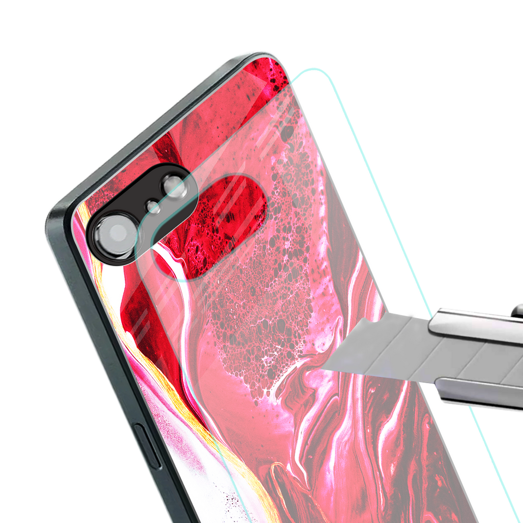 magical pink liquid marble back phone cover | glass case for iphone 16e