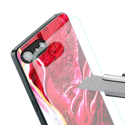 magical pink liquid marble back phone cover | glass case for iphone 16e