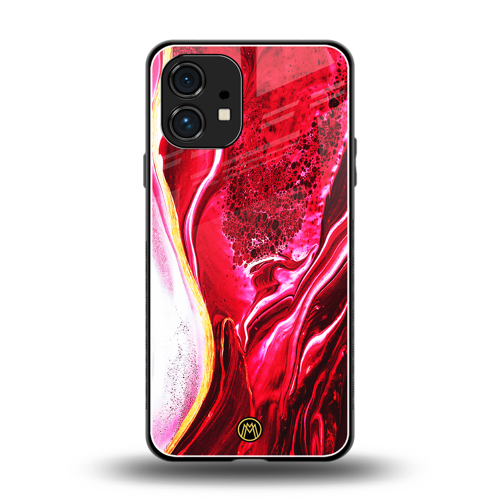 magical pink liquid marble back phone cover | glass case for nothing phone 1