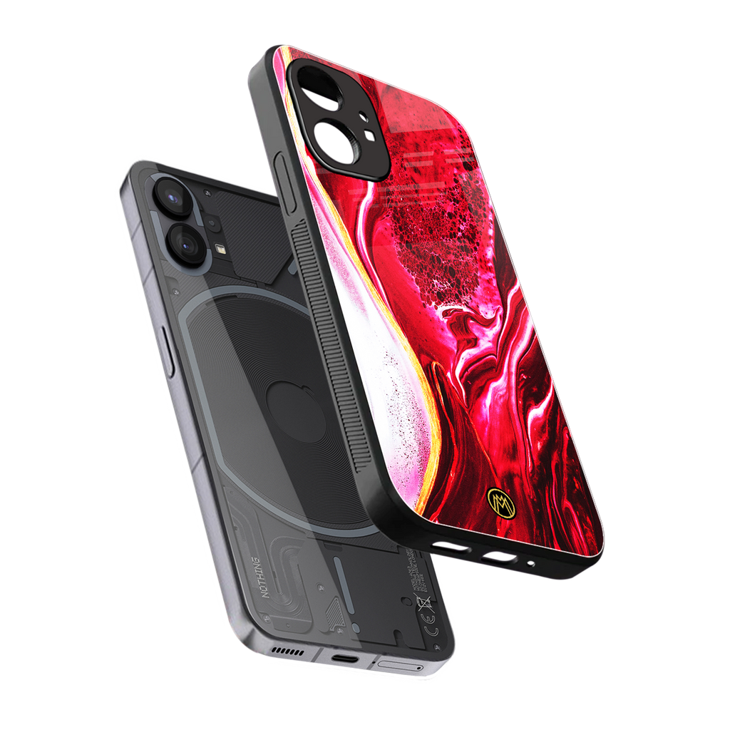 magical pink liquid marble back phone cover | glass case for nothing phone 1