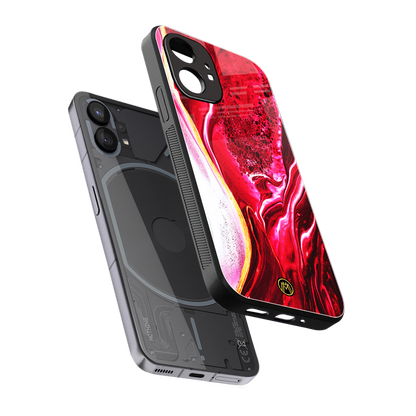 magical pink liquid marble back phone cover | glass case for nothing phone 1