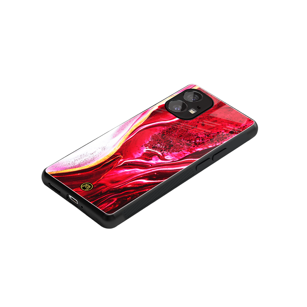 magical pink liquid marble back phone cover | glass case for nothing phone 1