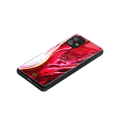 magical pink liquid marble back phone cover | glass case for nothing phone 1