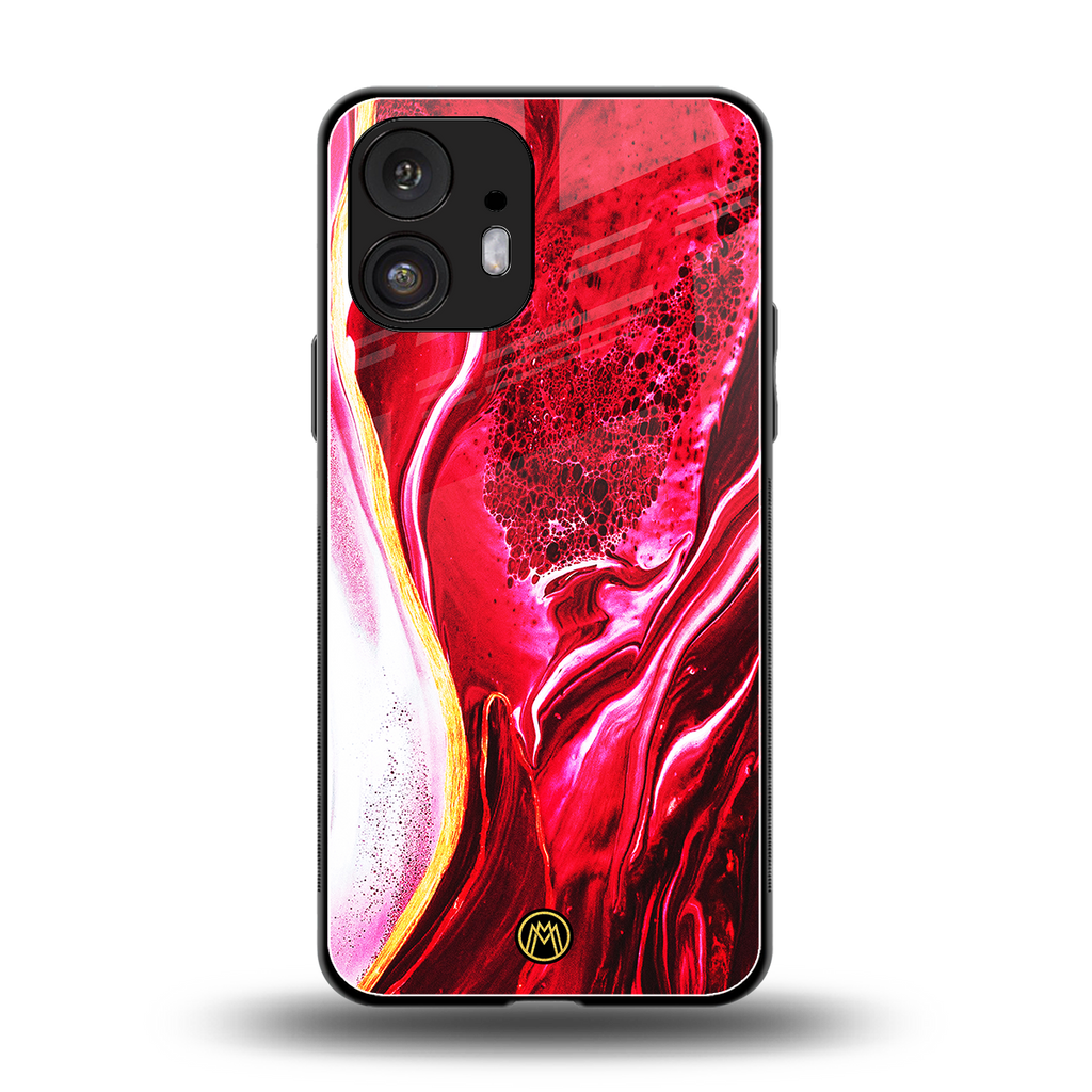 magical pink liquid marble back phone cover | glass case for nothing phone 2