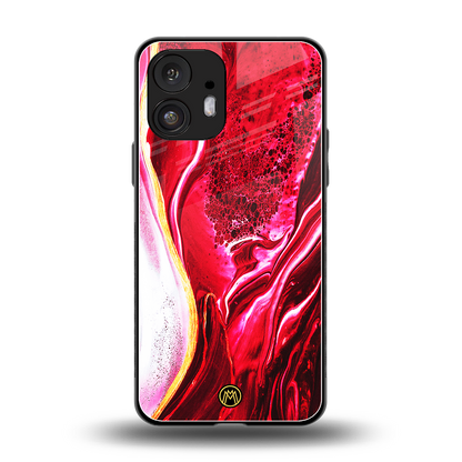 magical pink liquid marble back phone cover | glass case for nothing phone 2