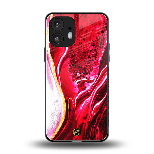 magical pink liquid marble back phone cover | glass case for nothing phone 2