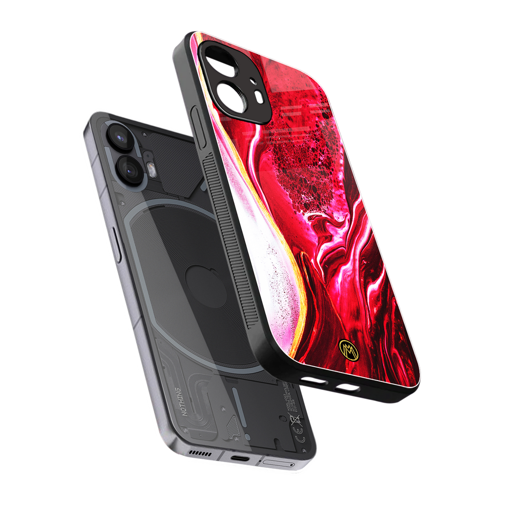 magical pink liquid marble back phone cover | glass case for nothing phone 2