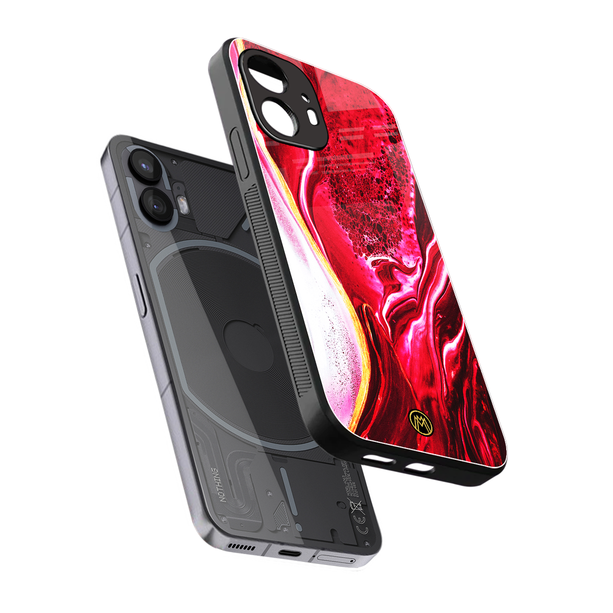 magical pink liquid marble back phone cover | glass case for nothing phone 2