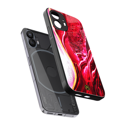 magical pink liquid marble back phone cover | glass case for nothing phone 2
