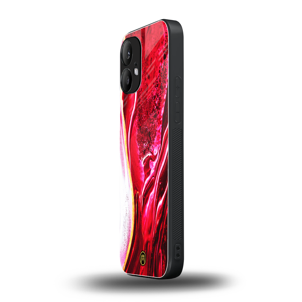 magical pink liquid marble back phone cover | glass case for nothing phone 2