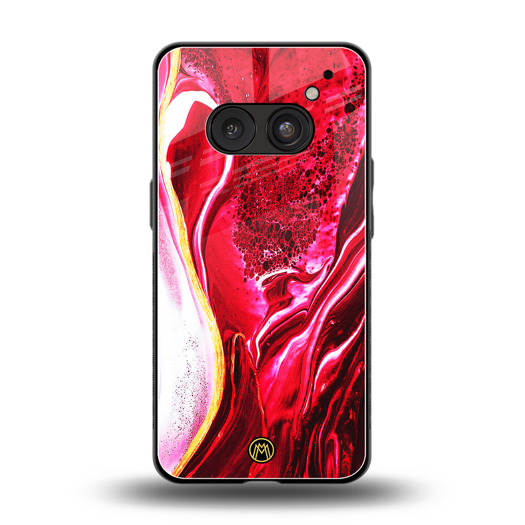 magical pink liquid marble back phone cover | glass case for nothing phone 2a