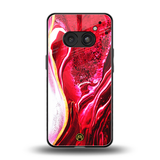 magical pink liquid marble back phone cover | glass case for nothing phone 2a