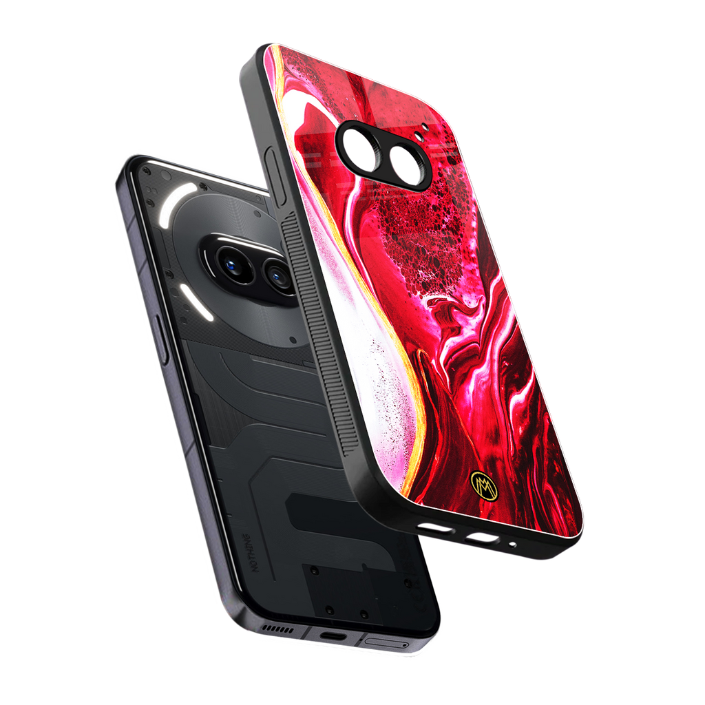 magical pink liquid marble back phone cover | glass case for nothing phone 2a