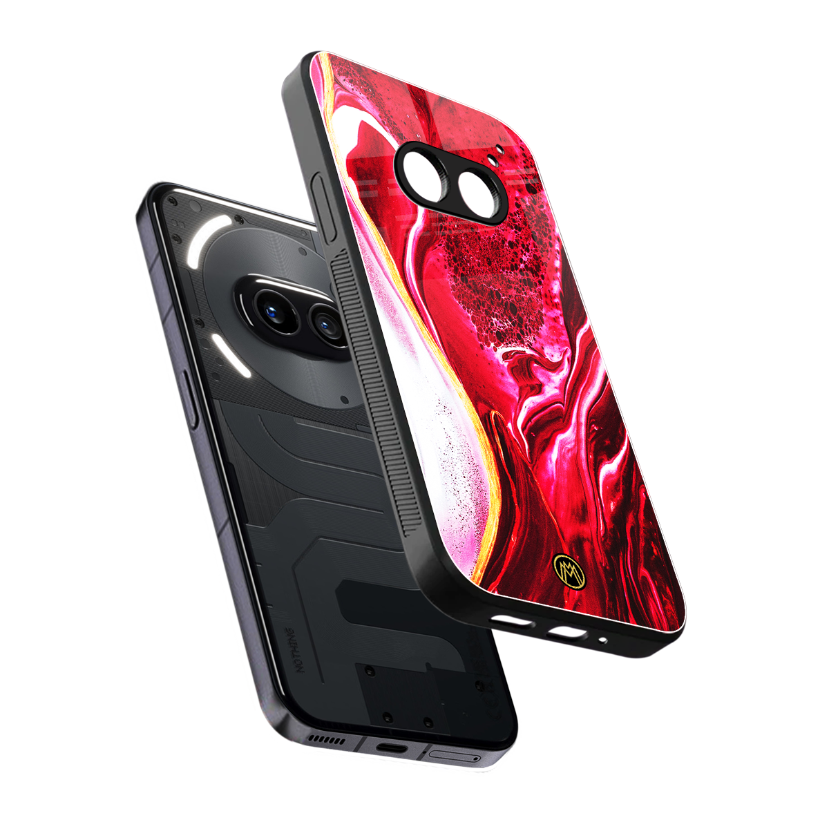 magical pink liquid marble back phone cover | glass case for nothing phone 2a