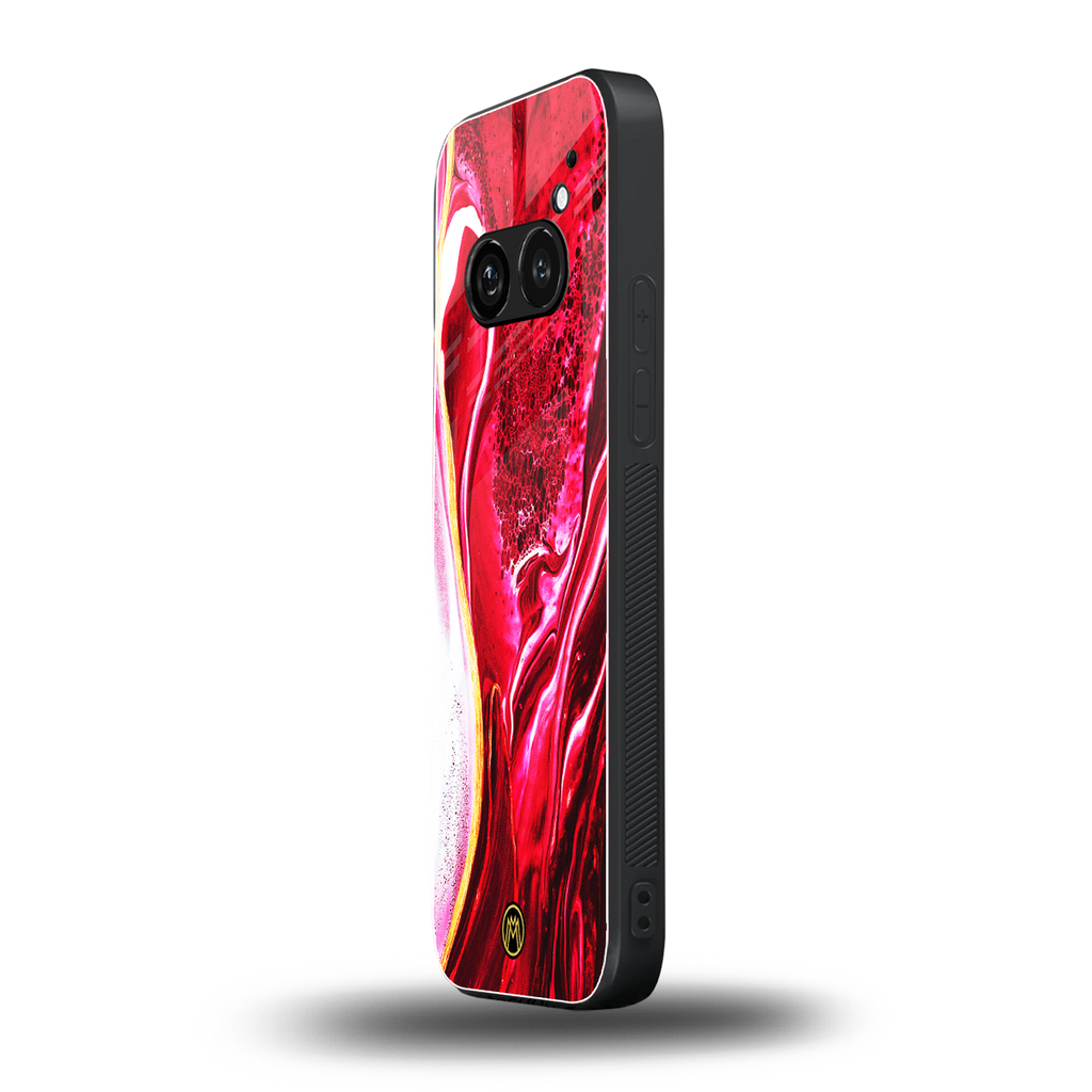magical pink liquid marble back phone cover | glass case for nothing phone 2a
