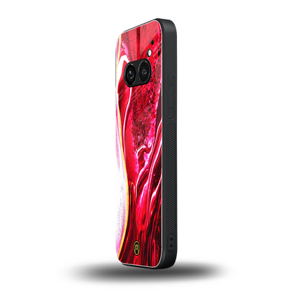 magical pink liquid marble back phone cover | glass case for nothing phone 2a