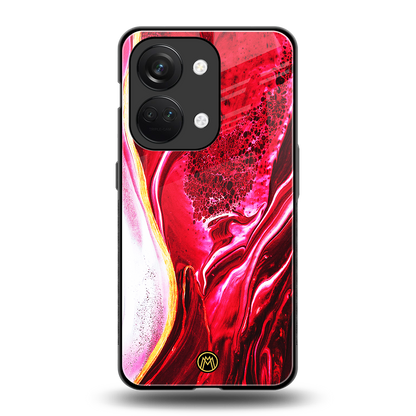 magical pink liquid marble back phone cover | glass case for oneplus nord 3