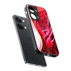 magical pink liquid marble back phone cover | glass case for oneplus nord 3