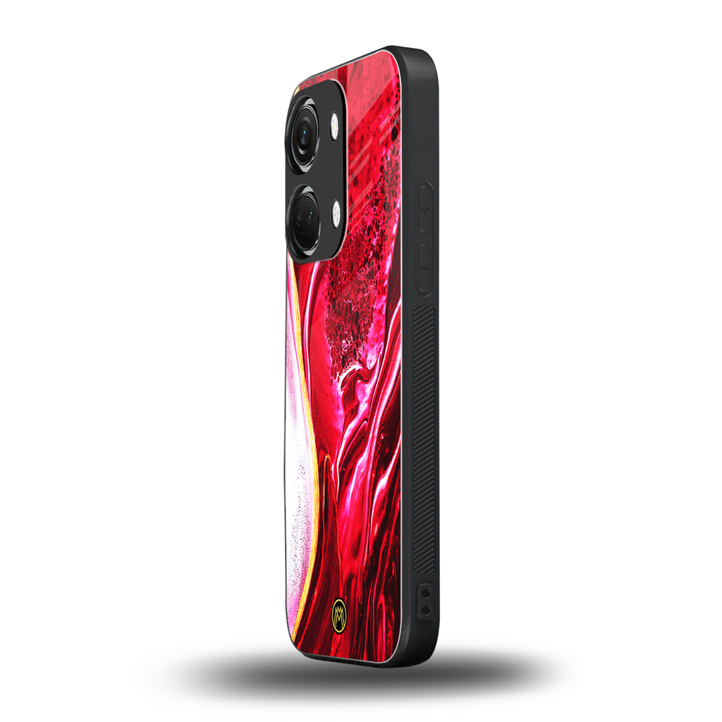 magical pink liquid marble back phone cover | glass case for oneplus nord 3