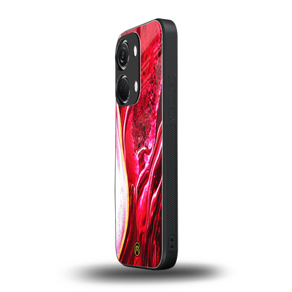 magical pink liquid marble back phone cover | glass case for oneplus nord 3