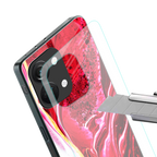 magical pink liquid marble back phone cover | glass case for oneplus nord 3
