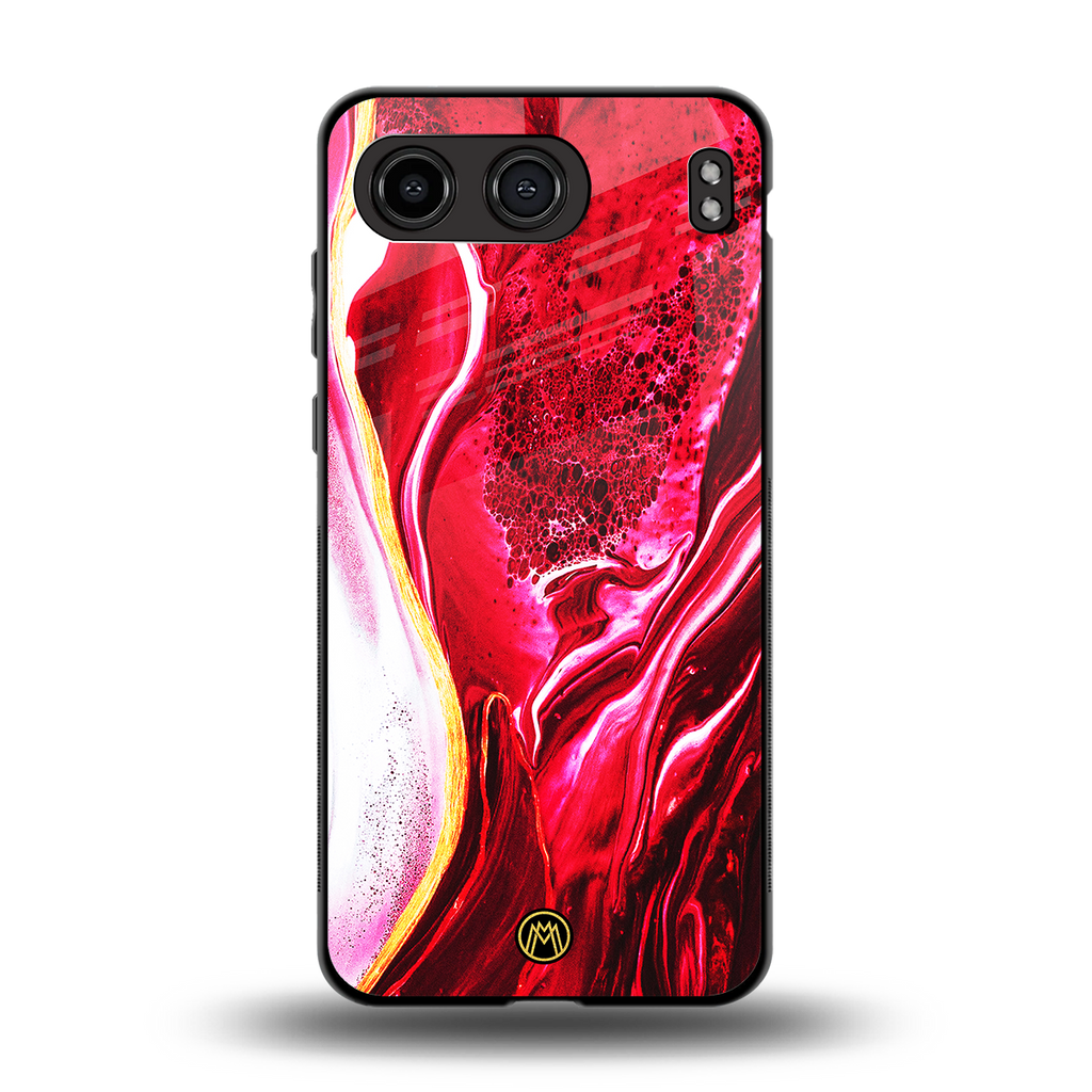 magical pink liquid marble back phone cover | glass case for oneplus nord 4