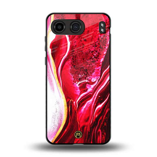 magical pink liquid marble back phone cover | glass case for oneplus nord 4
