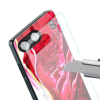 magical pink liquid marble back phone cover | glass case for oneplus nord 4
