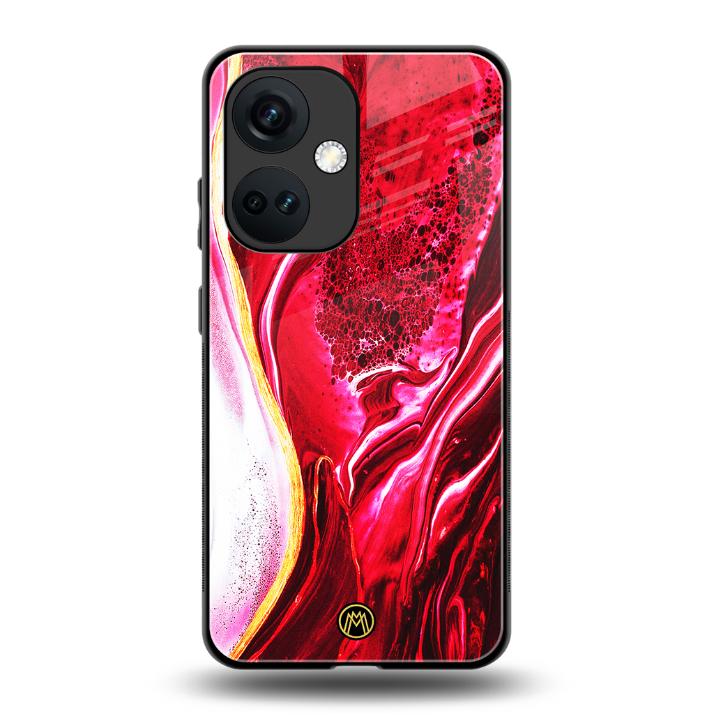magical pink liquid marble back phone cover | glass case for oneplus nord ce 3
