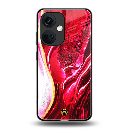 magical pink liquid marble back phone cover | glass case for oneplus nord ce 3