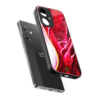 magical pink liquid marble back phone cover | glass case for oneplus nord ce 3