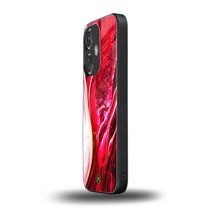 magical pink liquid marble back phone cover | glass case for oneplus nord ce 3