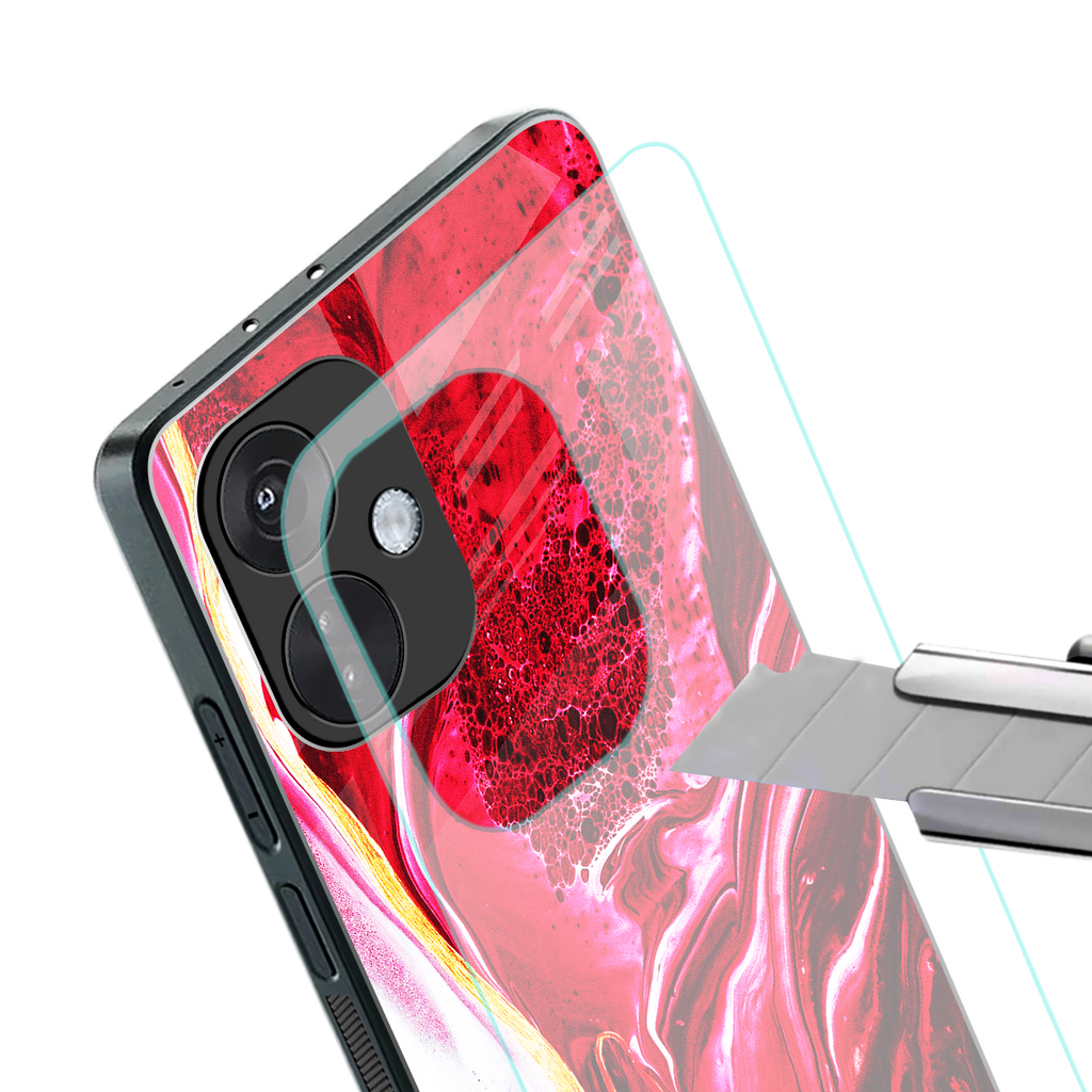 magical pink liquid marble back phone cover | glass case for oneplus nord ce 3