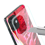 magical pink liquid marble back phone cover | glass case for oneplus nord ce 3