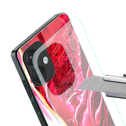 magical pink liquid marble back phone cover | glass case for oneplus nord ce 3