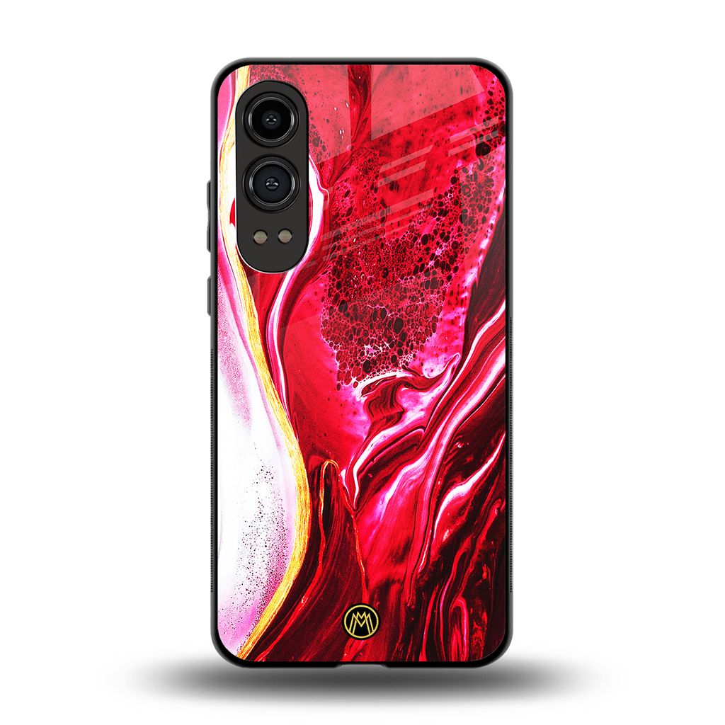 magical pink liquid marble back phone cover | glass case for oneplus nord ce 4 lite