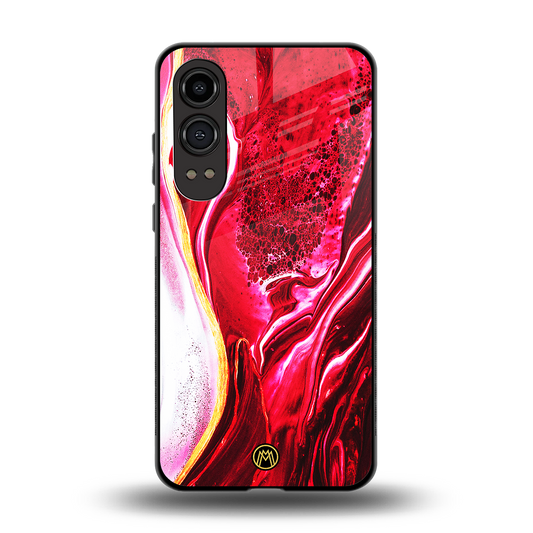magical pink liquid marble back phone cover | glass case for oneplus nord ce 4 lite