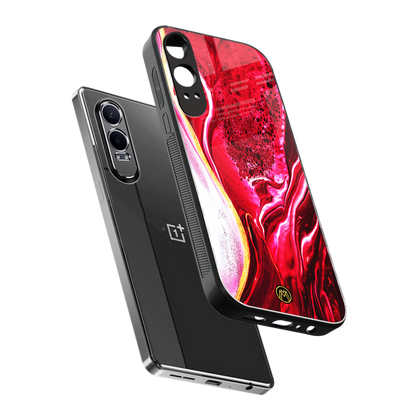 magical pink liquid marble back phone cover | glass case for oneplus nord ce 4 lite