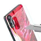 magical pink liquid marble back phone cover | glass case for oneplus nord ce 4 lite