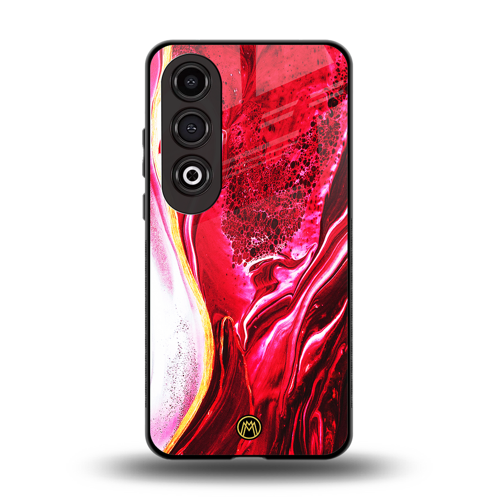 magical pink liquid marble back phone cover | glass case for oneplus nord ce 4
