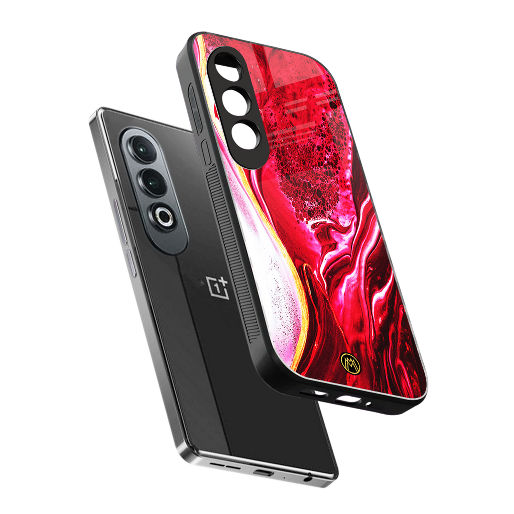 magical pink liquid marble back phone cover | glass case for oneplus nord ce 4
